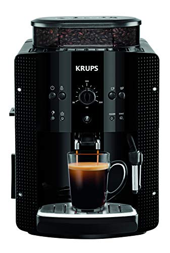 Krups Essential EA810870 Kaffeevollautomat | Espresso und Kaffee | mit CappucinoPlus- Milchdüse | individuell einstellbar | Schnelles Aufheizen | verstellbarer Kaffeeauslauf | Schwarz