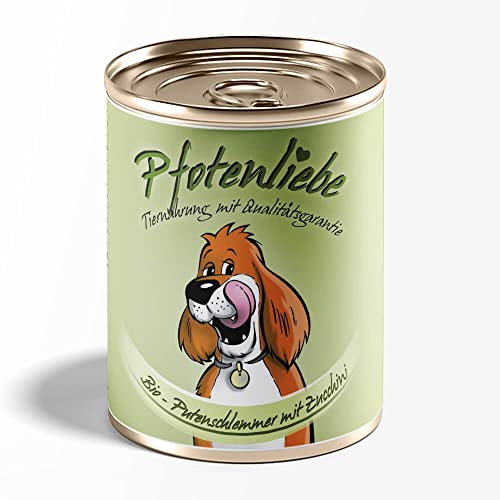 Biohundefutter mit Qualitätsgarantie | Natürlich ohne Chemie | Machen Sie Ihren Hund glücklich! | 400g | freie Sortenwahl (Putenschlemmer mit Zucchini)