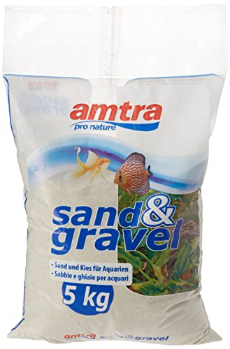 Amtra White Quartz – Feiner weißer Quarz-Aquariumsand, für Süß- oder Salzwasser, 0,1–0,7 mm Körnung, Menge 5 kg