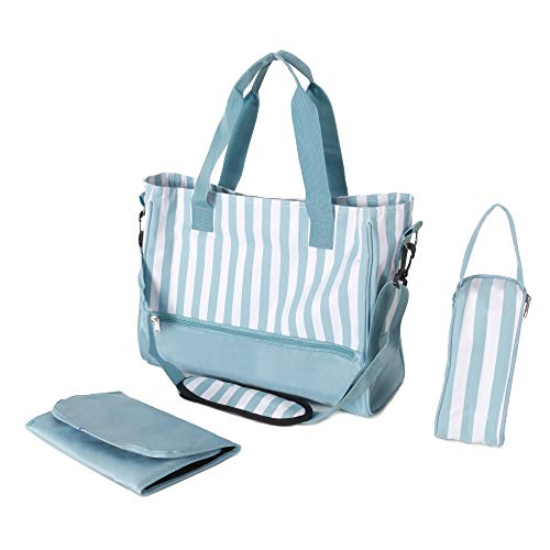 wuuhoo® Wickeltasche Amy - Baby-Wickeltasche mit Wickelauflage für unterwegs, Baby-Tasche zum Umhängen mit Kinderwagen-Befestigung, Multifunktionstasche - Baby Zubehör türkis