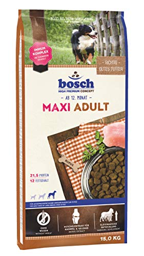 bosch Tiernahrung HPC Maxi Adult | Hundetrockenfutter für ausgewachsene Hunde großer Rassen (ab 25 kg) | 1 x 15 kg