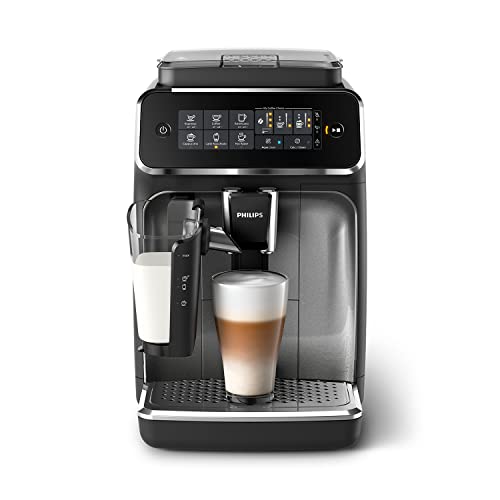Philips Domestic Appliances 3200 Serie EP3246/70 Kaffeevollautomat, 5 Kaffeespezialitäten (LatteGo Milchsystem) Schwarz/Silber-lackiert