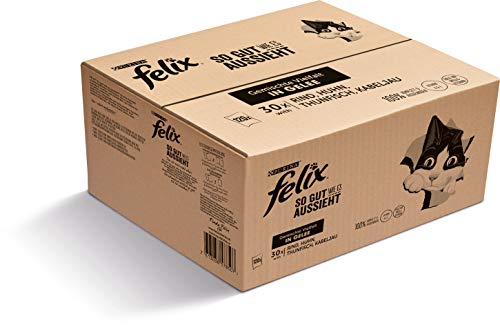 FELIX So gut wie es aussieht Katzenfutter nass in Gelee, Sorten-Mix, 120er Pack (120 x 85g)