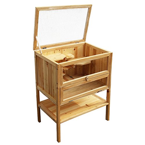 Hamsterkäfig aus Holz Kleintierkäfig mit klappbarem Deckel Mäusekäfig Nagerstall Hamster Stall
