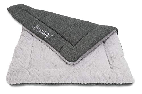 TrendPet Heaven wärmende 4cm gefütterte Wendedecke, Liegedecke für Hunde und Katzen Grau (75x55cm)