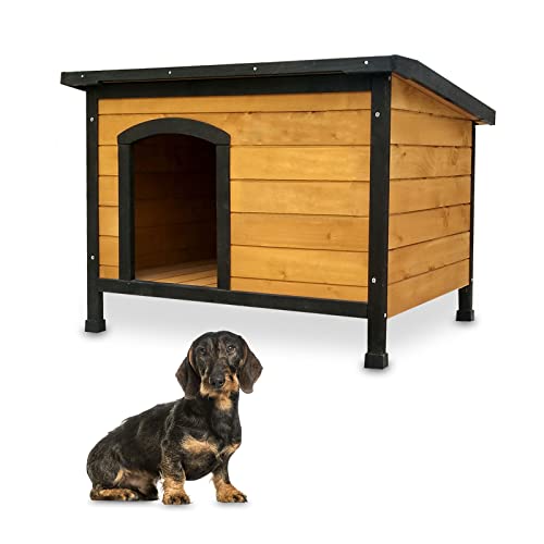 zooprinz wetterfeste Hundehütte Carlo massivem Holz und Dach zum Öffnen - perfekt für draußen - mit umweltfreundlicher Farbe gestrichen - 3 Größen zur Wahl (Hundehütte M)