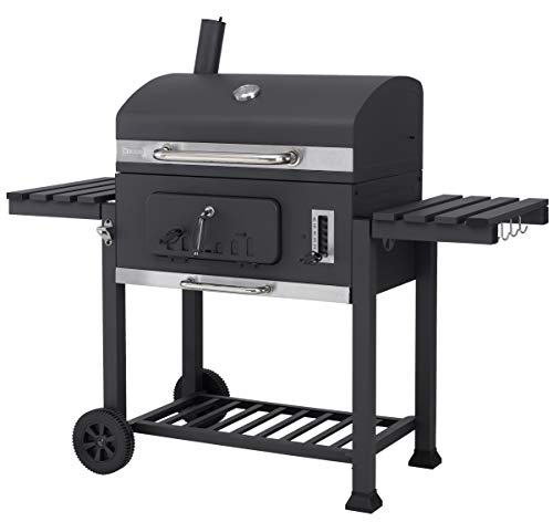 tepro 1165 Holzkohlegrill Grillwagen Toronto XXL, Anthrazit/Edelstahl, Grillfläche: ca. 71,5 x 46 cm