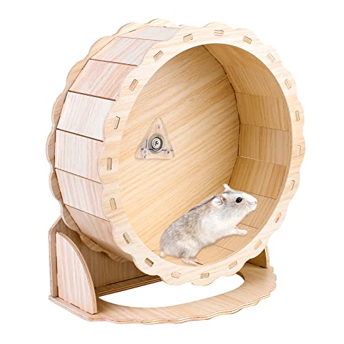 Vegena Hamsterrad, 23cm Holz Laufrad Hamster Leise Hamster Spielzeug Hamsterlaufrad für Zwerghamster, Rennmäuse, Mäuse oder Andere Kleine Haustiere