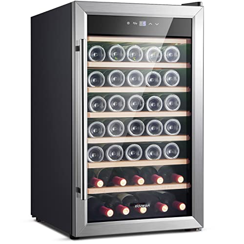 BODEGA Weinkühlschrank, für 51 Flasche Wein, 128 Liter Leiser Weinkühler, 5-18ºC Digitaler Temperaturregler, LED-Display