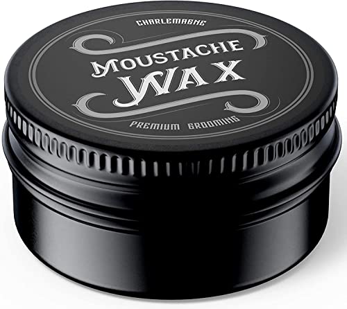 Charlemagne Moustache Wax - Schnurrbart Wachs - Bart Wachs Bartwichse Schnurrbart - Natürliche Inhaltsstoffe & echtes Bienenwachs -Bart Styling Wachs Bart Wax Bartwachs starker halt - Mustache Wax