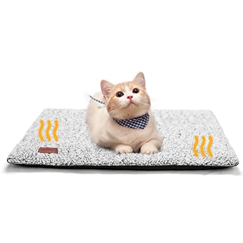 Mora Pets Selbstheizende Decke für Katzen & Hunde, Wärmedecke Katze Extra Warme & Weich, Selbstwärmende Decke, Thermodecke Katzenbett Geräuschlos, 61X46cm