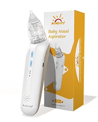 MOMTORY Nasensauger Baby Elektrisch,Nasensekretsauger für Neugeborene Kinder mit Licht,Sauger mit Beruhigender Funktion,USB Wiederaufladbar mit 3 Saugstärken