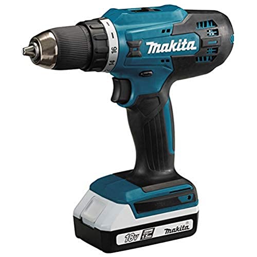 Makita DF488DWE Bohrmaschine + 2 Akkus 18 V 1,5 Ah Li-Ion + Koffer