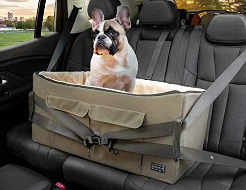 Petsfit Haustier - Autositz mit Sicherheitsgurt - Sicherheit und Komfort für Reisen - Maschinenwaschbare, herausnehmbarer Vlies- Tiersitz für Hund und Katze zum Umschauen