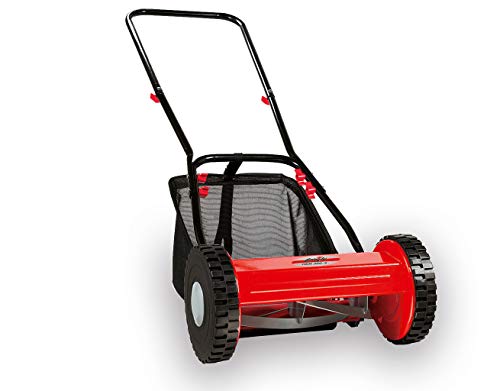 Grizzly Tools Spindelmäher Hand-Rasenmäher (stufenlose Höhenverstellung, 14 mm Schnitthöhe, 30 cm Schnittbreite, wartungsfreie Messerwalze, Emissionsfrei, Handbetrieb, inkl. 18 Liter Fangsack)