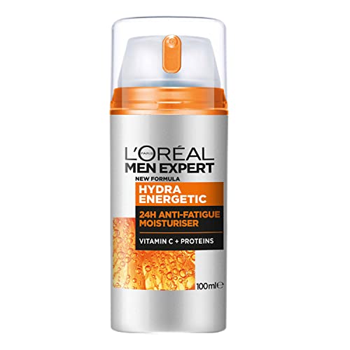 L'Oréal Men Expert Gesichtspflege gegen müde Haut für Männer, Belebende Feuchtigkeitscreme Vitamin C, Hydra Energy Feuchtigkeitspflege 24H Anti-Müdigkeit, 1 x 100ml