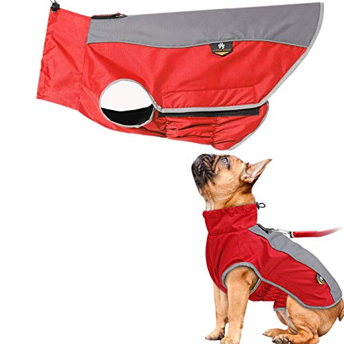 PLUS PO Regenmantel Für Hunde Wasserdicht Hunderegenmantel Für Kleine Hunde Hund Regenmäntel wasserdicht mit Kapuze Hund voller Regenmantel red,s