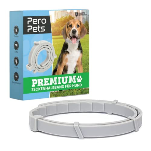 PERO PETS Premium Zeckenhalsband für Hunde - 100% natürliche Inhaltsstoffe - bis zu 8 Monate zuverlässiger Zeckenschutz