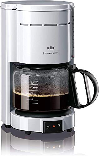 Braun Kaffeemaschine KF 47 WH - Filterkaffeemaschine mit Glaskanne für klassischen Filterkaffee, Aromatischer Kaffee dank OptiBrew-System, Tropfstopp, Abschaltautomatik, Weiß