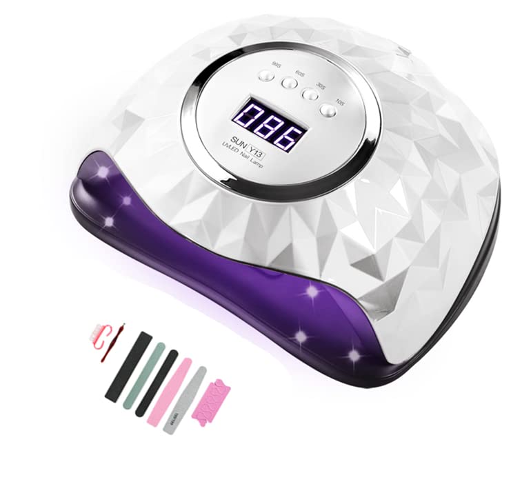 248 W UV-LED-Nagellampe mit 60 Lampenperlen, Timpou UV-Gel-Licht für Nagellack, schnellere Aushärtungslampe, LED-Nageltrockner mit 4 Timern, automatischem Sensor, Home Salon Gel-Nagellampen(Weiß)