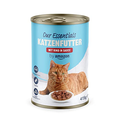 by Amazon Katzen Nassfutter Häppchen mit Rind in Sauce, 1 x 415g