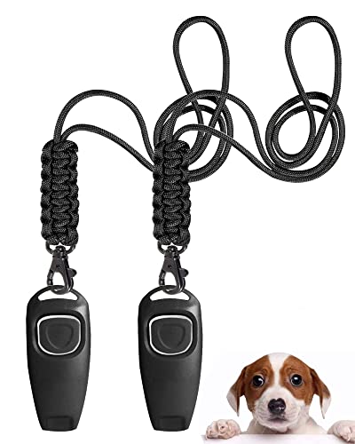 TODREMOU Hundepfeife Rütter Rückruf-Hundepfeifen Hochfrequenz Hunde Pfeifen Pfeife Hund Hundepfeiffe Pfeife Klicker Hundeklicker Set Clicker Hundetraining Clickertraining Für Hunde… (schwarz 2 stücke)