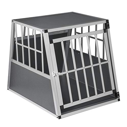 EUGAD Hundetransportbox Alu Hundebox Reisebox Autobox für große Hunde Husky Samojede Weimaraner Border Collie Chow-Chow Shetland Sheepdog 85 x 65 x 69 cm XL 0005LL