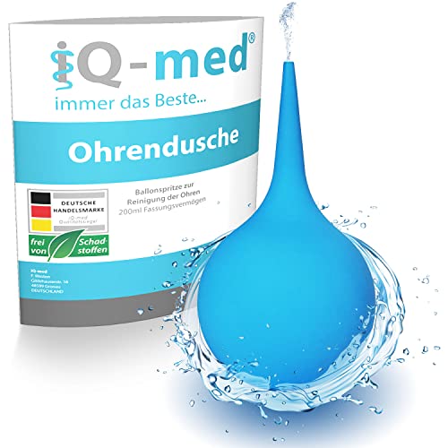 iQ-med Ohrenreiniger 200ml | Ohrenschmalzentferner aus medizinischem Silikon | Ohrendusche