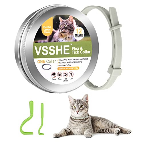 vsshe Zeckenhalsband für Hunde, Klein 40 cm Hund Zecken Halsband Schutz vor Flöhe Natürliches Präventionshalsband Premium Zeckenhalsband für Hunde 100% Wasserdicht Mit 2 Haken Gratis