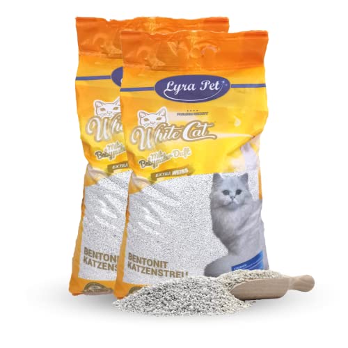 30 Liter White Cat Katzenstreu klumpend mit Babypuderduft Naturprodukt staubarm
