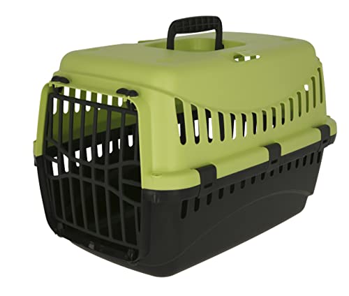 Kerbl 81347 Transportbox Expedion (Tiertransportbox Haustiere Katzen Hunde Kaninchen) aus Kunststoff 45x30x30 cm Grün/Dunkelgrau