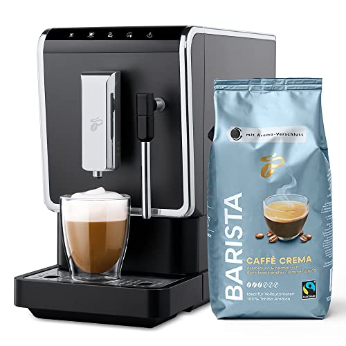 Tchibo Kaffeevollautomat Esperto Latte inkl. 1kg Barista Caffè Crema für Caffè Crema, Espresso, Cappuccino und Milchschaum, anthrazit (Anthrazit, Esperto Latte + 1kg Kaffee)