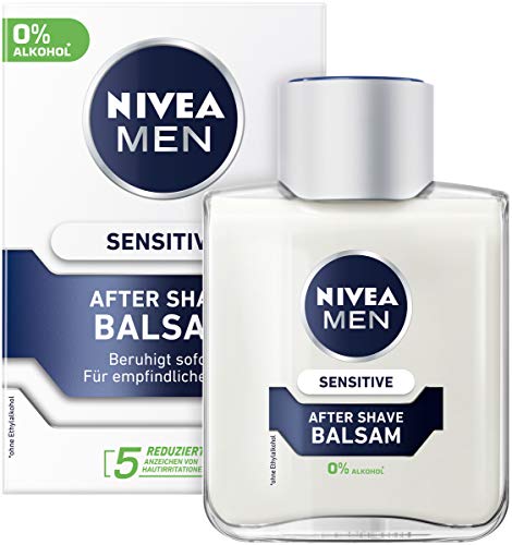 NIVEA MEN Sensitive After Shave Balsam (100 ml), beruhigendes After Shave, Hautpflege nach der Rasur mit Kamille und Vitamin E