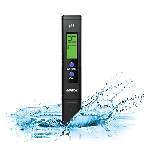 ARKA myAQUA® pH-Messgerät | Misst den pH-Wert von Wasser | Ideal für Meerwasser und Süßwasser Aquarium, Pool, Teich Osmosewasser Trinkwasser UVM. | Vorkalibriert | Inkl. Kalibrierungspulver | 1 Stück