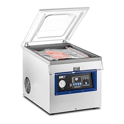 MSW VPM-900K Vakuumierer Vakuumiergerät (900 Watt, Vakuumierleistung: 20m³ pro Stunde, digitales Bedienpanel, elektronische Vakuumkontrolle, Codierung der Folien möglich)