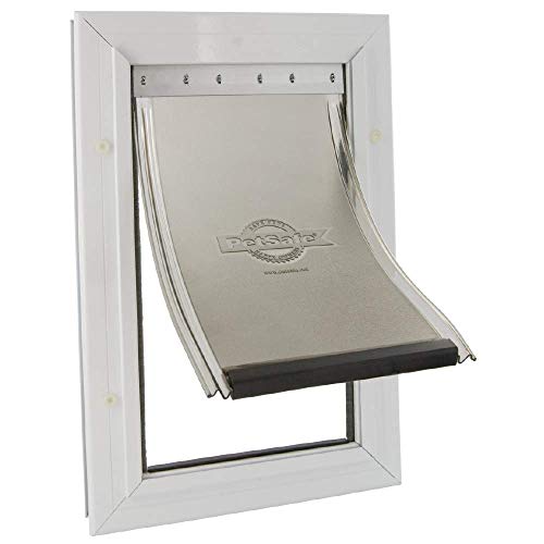 PetSafe Aluminium Hundeklappe und Katzenklappe, Begrenzt Zugluft, 2 Verschluss-Optionen, Haustiere bis 100 kg, Größe XL