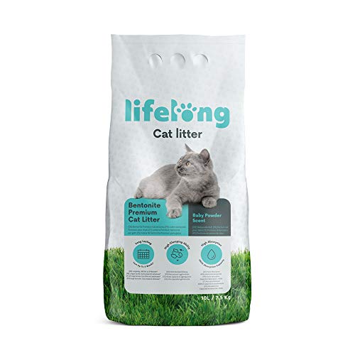 Amazon-Marke: Lifelong Bentonite klumpendes Baby Puder Duft Katzenstreu 10L
