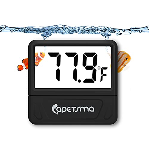 capetsma Aquarium-Thermometer, digitales Aquarium-Thermometer, präzises Reptilien-Thermometer, Temperaturanzeige mit großem LCD-Bildschirm