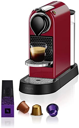 Krups Nespresso XN7415 New CitiZ Kaffeekapselmaschine | 1260 Watt | 19 bar Pumpendruck | Wassertankkapazität: 1 L | Rot