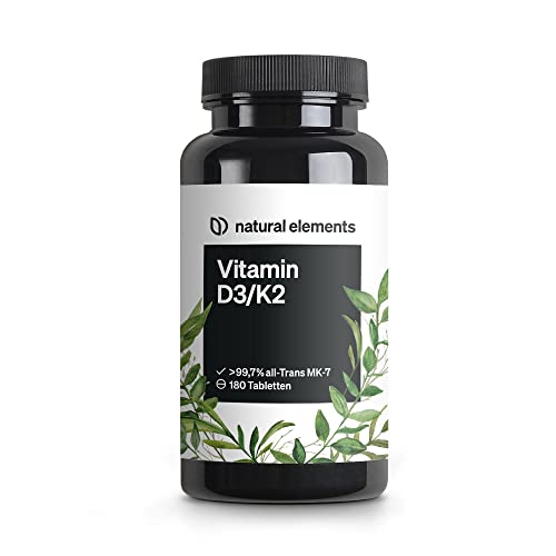 Vitamin D3 + K2 Depot – 180 Tabletten – Premium-Qualität: K2VITAL® von Kappa – 99,7+% All-Trans K2-MK7 + 5000 IE Vitamin D3 – hochdosiert, ohne Zusätze – in Deutschland produziert & laborgeprüft