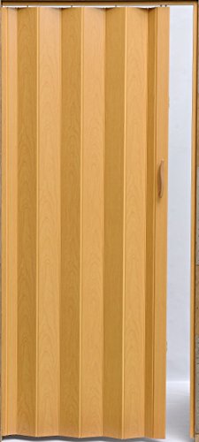 Falttür Schiebetür Tür Kunststofftür buche farben Höhe 203 cm Einbaubreite bis 82 cm Doppelwandprofil Neu