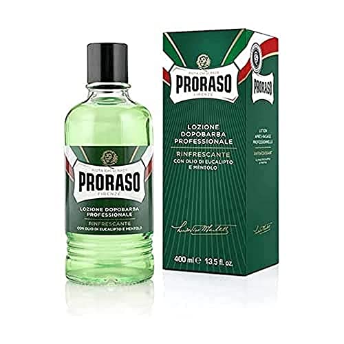 Proraso Professional After Shave Lotion Refreshing, Aftershave für Männer mit Eukalyptusöl & Menthol, hilft, den Hautkomfort wiederherzustellen, Made in Italy, 400 ml (1er Pack)