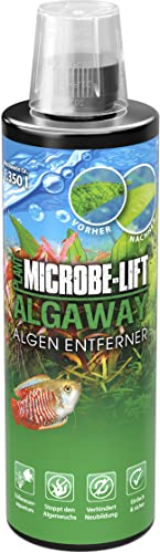 MICROBE-LIFT Algaway Algenentferner - beseitigt schnell & effektiv Algen in jedem Süßwasseraquarium & verhindert deren Neubildung, 473 ml
