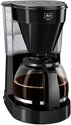 Melitta Easy Filter Kaffeebereiter mit Glaskanne, Fassungsvermögen 10 Tassen (125 ml), Schwarz