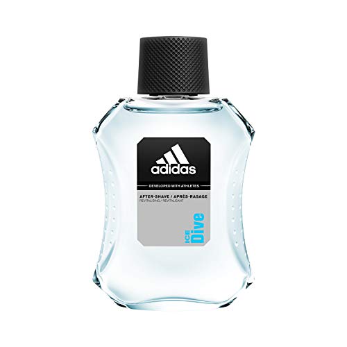 adidas Ice Dive After Shave – Revitalisierendes Rasierwasser mit holzig-aromatischem Herrenduft – Pflegt die Haut nach der Rasur & verhindert Hautirritationen – 1 x 100 ml