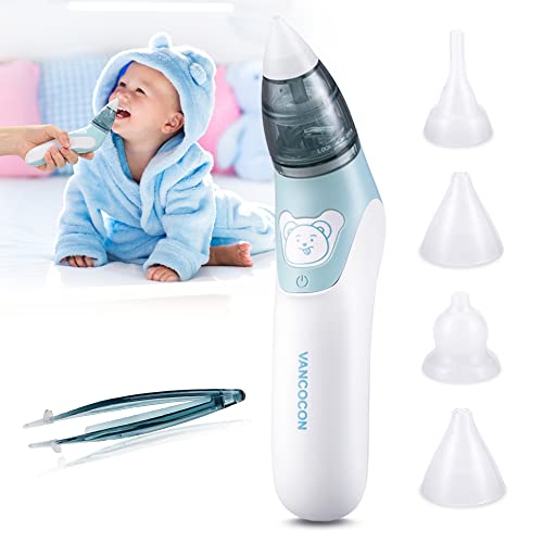 Bichiro Nasensauger, elektrischer Baby-Nasenreiniger und Ohrenschmalzentferner mit 4 wiederverwendbaren Rotzsaugerdüsen für Neugeborene, Kleinkinder und Kleinkinder