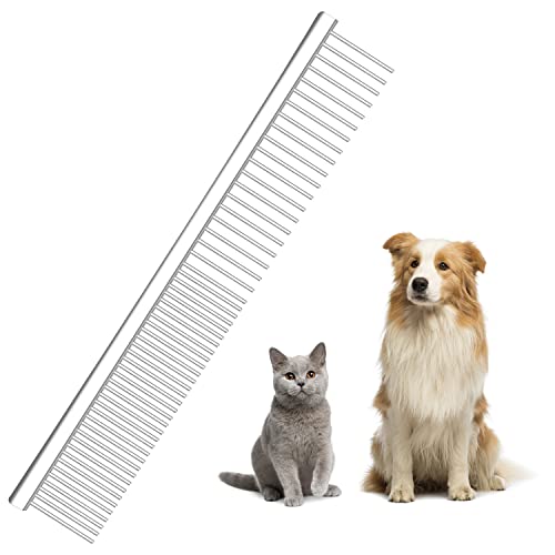 Hundekämme 2-in-1 Edelstahl Haustier Kamm, Professionelle Hunde Kamm Katzen Kamm, Pet Grooming Combs