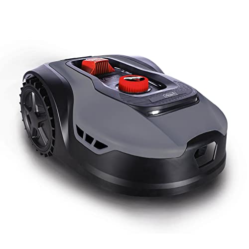 Scheppach Mähroboter RLM500W bis zu 500 qm² | 18cm Schnittbreite | 20-60 mm Schnitthöhe | Regensensor | WiFi & BT | App gesteuert | 35% Steigung | inkl. Station, 9 Messer, 100m Kabel & 130 Bodenhaken