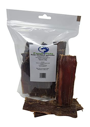 Food4Pets Rinder Dörrfleisch Hundeleckerli 250g – Hunde Kausnacks im wiederverschließbaren Beutel