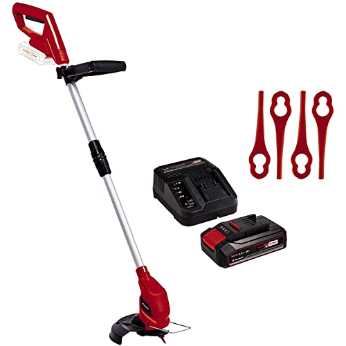 Einhell Akku-Rasentrimmer GC-CT 18/24 Li Power X-Change (Li-Ion, 18 V, 24 cm Schnittbreite, 8500 min^-1, Teleskop-Führungsholm, Flowerguard, inkl. 20 Kunststoffmesser, inkl. 2,5 Ah Akku und Ladegerät)